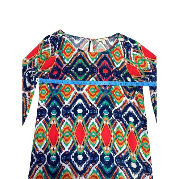Ella Moss Size L Colorful Vibrant Geometric Mini Shift Dress - Picture 6 of 11